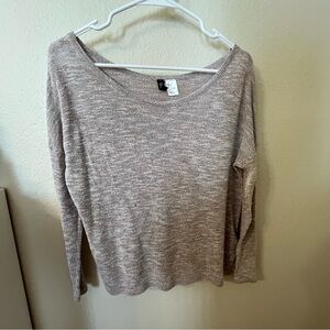 H&M Gray Crew Neck Sweater Lightweight Knit